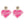 2-Tier Jeweled Heart Shaped "LOVE" Handmade Beaded Dangle Drop Earrings Red