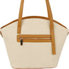 DIONA J TWO TEXTURED STRAW SATCHEL BAG COLOR BEIGE