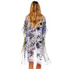 DIONA J TIE DYE FASHIONABLE KIMONO COVER UP CARDIGAN ONE SIZE COLOR LAVENDER