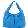 DIONA J WOMEN'S SMOOTH CHIC PLEATED SHAPED HANDLE CROSSBODY BAG COLOR BLUE