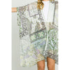 DIONA J PAISLEY FLOWER PRINT KIMONO CARDIGAN ONE SIZE COLOR LEMON