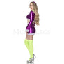 Groovy Detective 4 Pc Metallic Flare Sleeve Halloween Purple Costume Set Sz M/L