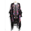 DIONA J FLORAL LACE KIMONO ONE SIZE COLOR BLACK