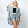 DIONA J TEXTURED JERSEY RELAXED FIT KIMONO ONE SIZE COLOR GREY