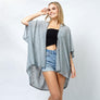 DIONA J TEXTURED JERSEY RELAXED FIT KIMONO ONE SIZE COLOR GREY