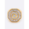 Diona J Octagon Crystal Unisex Gold Ring Size 8