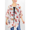 DIONA J FASHION FLORAL KIMONO ONE SIZE COLOR WHITE