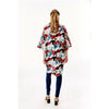 DIONA J TROPICAL PRINT HALF SLEEVE KIMONO COVER UP KIMONO ONE SIZE COLOR TEAL