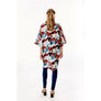 DIONA J TROPICAL PRINT HALF SLEEVE KIMONO COVER UP KIMONO ONE SIZE COLOR TEAL