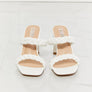 MMShoes In Love Double Braided Block Heel Sandal in White