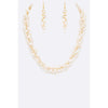 DIONA J FRINGE CRYSTAL STATEMENT COLLAR NECKLACE SET AB/CLEAR