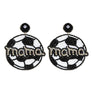 DIONA J MAMA JEWELED AND BEADED SPORTS BALL EARRINGS BLACK