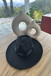 Structured wide brim Fedora with Embellishment