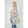 DIONA J FLOWER PRINT RUFFLE KIMONO ONE SIZE MULTICOLOR