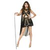 Exquisite Egyptian 3pcs Black Women's Halloween Cosplay Costume Majestic Pharaoh Regal Look (Extra Small)