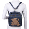 3IN1 CUTE BEAR DESIGN HANDLE BACKPACK W CROSSBODY AND WALLET SET COLOR STONE