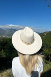 Structured wide brim Fedora with Embellishment