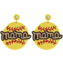 DIONA J RHINESTONE SOFTBALL MOM HANDMADE BEADED EARRINGS YELLOW