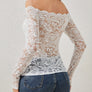 Off-Shoulder Long Sleeve Lace Top