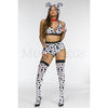 Doggy Dalmation 5 Pc Women's Halloween Cosplay White Black Costume Set Size XL