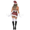 School Girl Santa 6 Pc Multicolor Plaid Christmas Halloween Women Costume Sz M/L