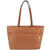 Diona J Women's Fashion Cushion Zipper Tote Shoulder Bag With Strap Brown