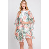 DIONA J FLOWER PATTERN FRILL KIMONO ONE SIZE MULTICOLOR