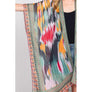 DIONA J GEOMETRIC TRIM TIE DYE PRINT KIMONO CARDIGAN ONE SIZE COLOR OLIVE