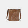 Nicole Lee USA Metallic Stitching Embroidery Inlaid Rhinestone Crossbody Bag