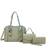 DIONA J 3IN1 WOMEN'S CHIC SATCHEL W HANDLE BAG AND WALLET SET COLOR TURQUOISE