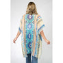 DIONA J AZTEC PRINT KIMONO CARDIGAN ONE SIZE COLOR NAVY AND YELLOW