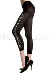 Cross bone print opaque capri.