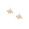 DIONA J TWO TONE MAMA BEAR DANGLE EARRING WG/SILVER B17-094-173647