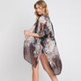 DIONA J ABSTRACT PAISLEY FLOWER PRINT KIMONO CARDIGAN ONE SIZE COLOR BLACK