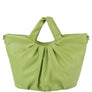 DIONA J SMOOTH CHIC PLEATED SHAPED HANDLE CROSSBODY BAG COLOR GREEN