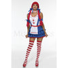 Raggedy Ann 3 Pc Dress Choker & Armbands Halloween Cosplay Costume Set Size S/M