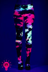 Tie dye spandex opaque pantyhose (Glow UV Reactive)