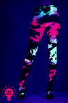 Tie dye spandex opaque pantyhose (Glow UV Reactive)