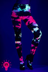 Tie dye spandex opaque pantyhose (Glow UV Reactive)