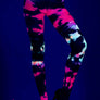 Tie dye spandex opaque pantyhose (Glow UV Reactive)