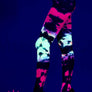 Tie dye spandex opaque pantyhose (Glow UV Reactive)
