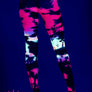 Tie dye spandex opaque pantyhose (Glow UV Reactive)