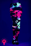 Tie dye spandex opaque pantyhose (Glow UV Reactive)