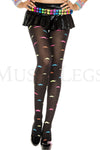 Neon rainbow mustache pantyhose