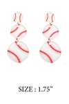 THREE DROP SPORTS BALL ACRYLIC POST EARRING