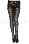 Star pentagon print pantyhose