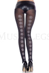 Star pentagon print pantyhose