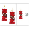 FAMILY MOM FOOTBALL SEED BEAD EARRINGS GMT