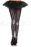 Sugar skull face with bone print pantyhose