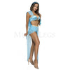 Exotic Blue Princess Stylish Halloween Cosplay Women's Costume Set Size S/M